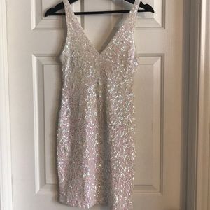 White Sequence Dress Small